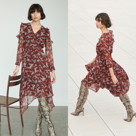 Sam Edelman Fanciful Flower Long Sleeve Dress - Picture 2 of 5